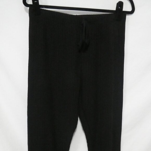 SHEIN | large | Black Waffle Knit Pull-Up Pants | Drawstring | No Pockets - Picture 6 of 16